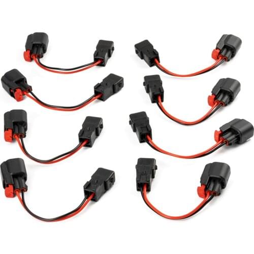 8 x New Engine Harness EV1 Connector (LS1 LS6 LT1 style) Male Fuel Injector EV6 Sockets (LS2/LS3 style) Female Cables Adapters