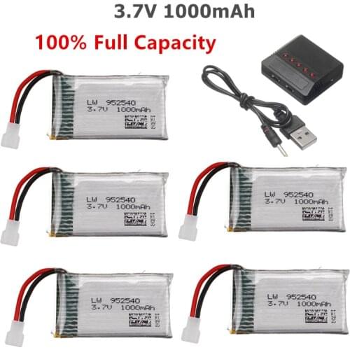 3.7V 1000mAh 25c Lipo Battery + 5in1 Charger for Syma X5 X5C X5SC X5SW TK M68 CX-30 K60 905 V931 RC Quadcopter 3.7V 800mAh lipo