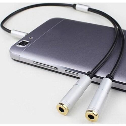3.5 mm Headphone Audio Cable Distributor Cable Micpho to 2 Cord Connected Splitter to Couple Adapter Sharing Device Laptop