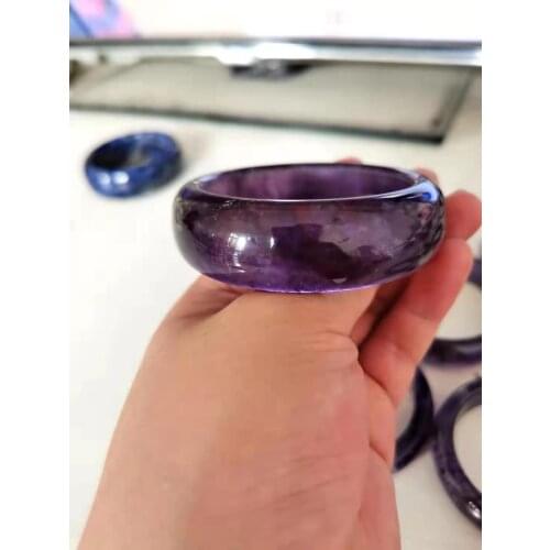 Amethyst Natural Stone Bangles Original Stone Cutting Bracelet Fashion women real stone bracelets jade jewelry Add certificate