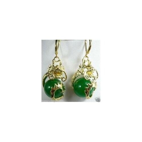 Brincos Ohrringe Phone wholesale USA style Bohemia Earring green gem & dragon Earrings Quartz stone