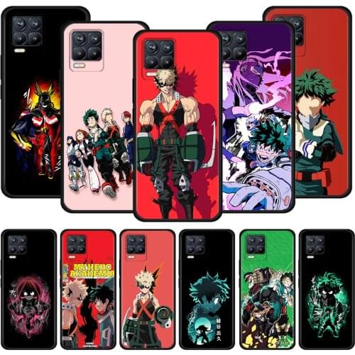 Japan Anime My Hero Academia Black Case For Realme 8 C21 5 6 7 Pro C3 XT GT Master Explorer 7i X50 C11 C21Y C20A X7 Cover Caso