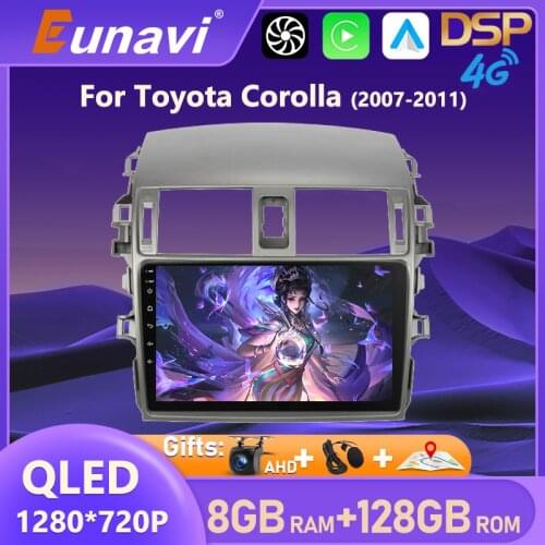 Eunavi 2 din Android 10 TDA7851 car dvd multimedia for Toyota Corolla 2007 2008 2009 2010 2011 GPS stereo radio PC touch screen