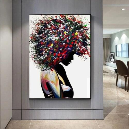 Graffiti Art Of Black Woman Canvas Paintings On the Wall Art Posters And Prints African Woman Modern Art Picture Home Wall Decor