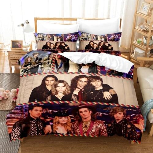 Maneskin Bedding Set Single Twin Full Queen King Size Stars Maneskin Bed Set Childrens Kid Bedroom Duvetcover Sets 3D Print 002