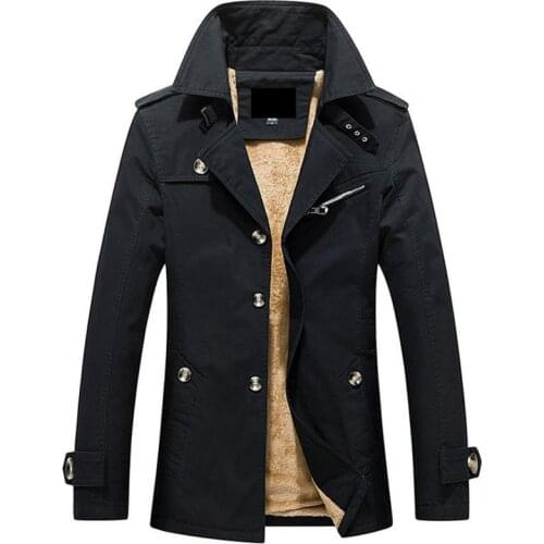 Hot autumn and winter warm men "s jacket casual jacket in the long Solid color men "s coat Overcoat free shipping