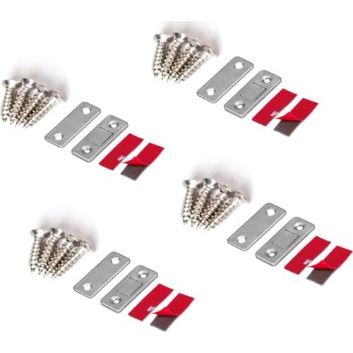 4 Sets Magnetic Cabinet Door Closer Catch Ultra Thin Furniture Wardrobe Cupboard Door Magnetic Catches Latches with Screws
