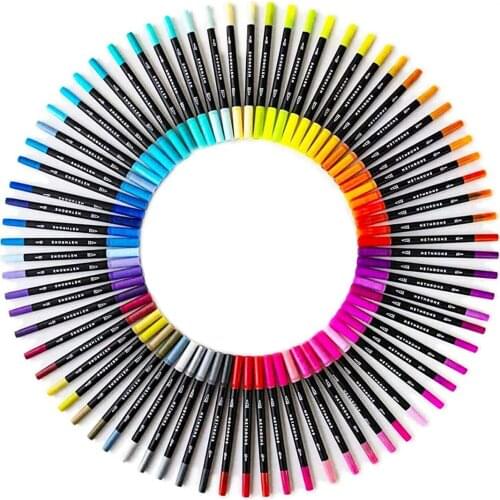 Dual Tip Brush Marker 60 Colors Artist Brush Markers Pens Coloring Markers Pen for Kids Adult Coloring Books Bullet Journaling