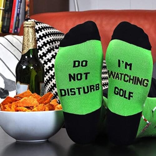 Men Women Novelty Funny Saying Crew Socks Do Not Disturb I Am Watching Baseball Golf Football Gaming Letters Printed Mid Tube Ho