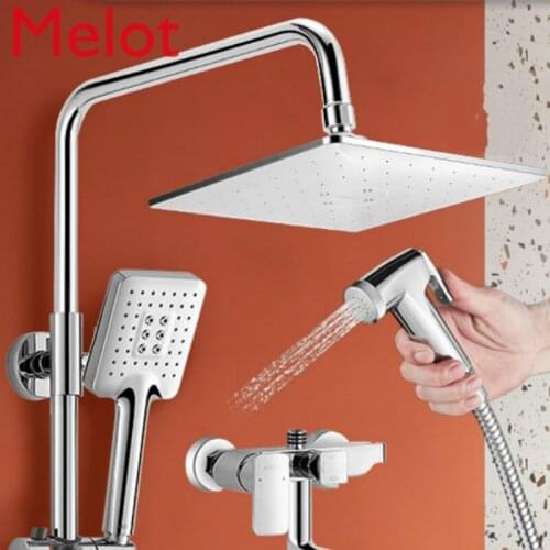 Bathroom Shower Head Set Home Bathroom Black Shower Nozzle Supercharged Bathing Machine Bathroom Set Accessories