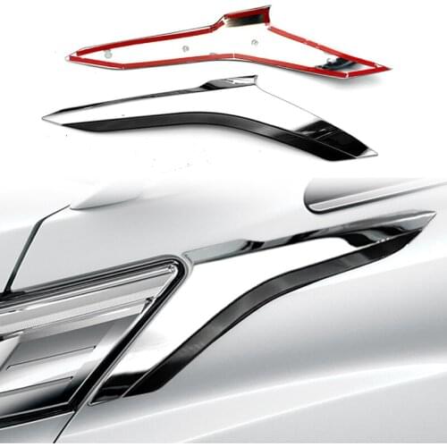 For Toyota Alphard Vellfire 2016-2019 ABS Chrome Front Headlight Lamp Cover Garnish Strip Eyebrow Cover Trim