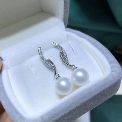 New Arrival 925 Silver Earrings Mountings Jewelry Parts Fittings Womens Accessories for Pearls Crystal Agate Coral Jade Stone
