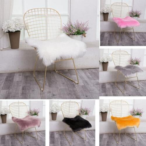 Seat Cushion Soft Fluffy Chair Cushions Faux Fur Area Rugs For Home Office Restaurant Pads Carpet Decoration Washable 40*40cm/pc