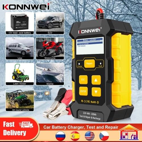 Car Jump Starter KONNWEI KW510 12V Car Battery Tester Auto Emergency Booster Wet Dry Car Charger Battery Repair Starting Device