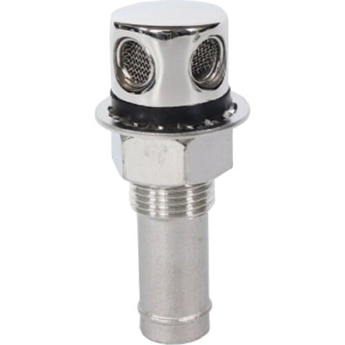 Straight 316 Stainless Steel Flush-Mount Fuel / Water Liquid Tank Vent for 5/8 inch Tube