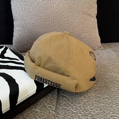 Retro FORESTEDGE embroidery Skull cap Men Women Landlord Breathable Beanie Sailor Cap Adjustable Brimless Vintage Hip Hop cap