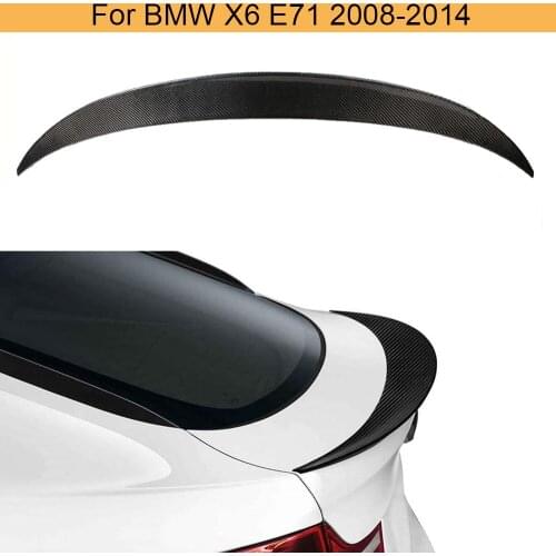Carbon Fiber Car Rear Wing Spoiler for BMW X6 E71 2008-2013 Rear Trunk Boot Lip Spoiler Wing Window Lip Wing FRP Black
