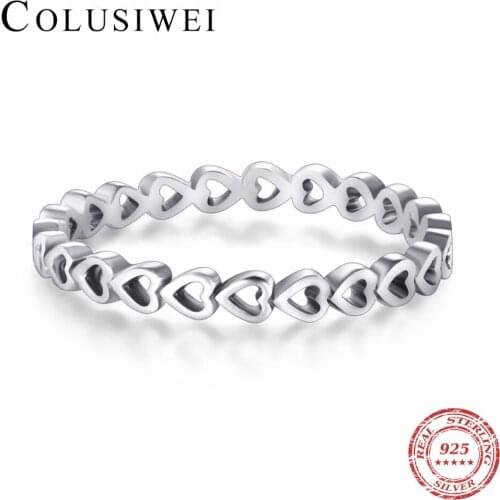 Linked Love Openwork Heart Stackable Finger Ring for Women Engagement & Wedding Jewelry