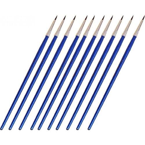 10Pcs/Set Fine Hand-painted Thin Hook Line Pen Drawing Art Pen #0 #00 #000 Paint Brush Art Supplies Nylon Brush Painting Pen