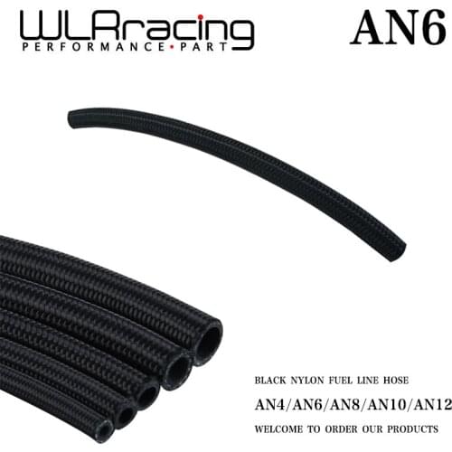WLR RACING - 6 AN Pros Lite Black Braided Racing Hose Fuel Oil Line 350 PSI 0.3M WLR7312-1