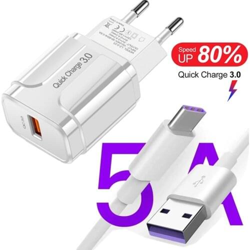 USB Charger Quick Charge 3.0 For Samsung S20 S21 Xiaomi 11 10T lite Redmi note 10 Charger adapter For Smartphones Fast Charging
