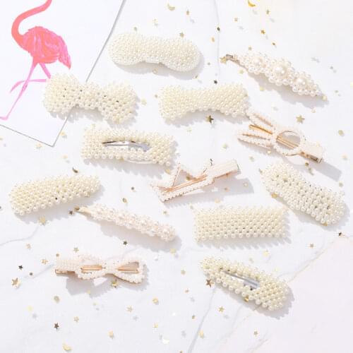 Hair Bows Korean Cute Hairgrips Pearl Clip Bow-knot for Girls Hair Accessory for Women Headdress Barrettes Buckle for Hair