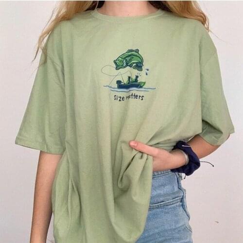 B-TOTO American Retro Avocado Green Short-sleeved T-shirt Womens Trendy Ins Summer Loose Top 2021