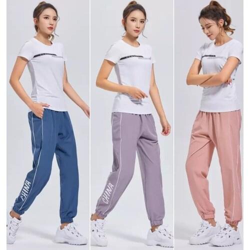 Womens Sweat-wicking Long Tops High-end Fashion Womens Trousers Pocket Jogger Streetwear Women Yoga Sports Pants
