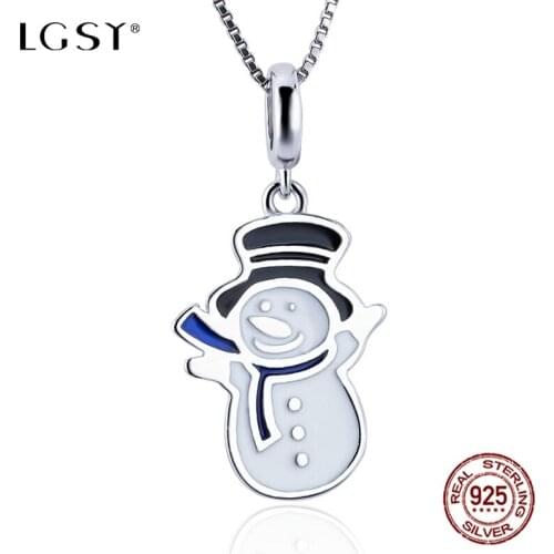 LGSY 925 Sterling Silver Santa Claus Pendant Romantic Pure Silverware Fashion Jewelry Necklace Pendant Fine Jewelry Making DP038