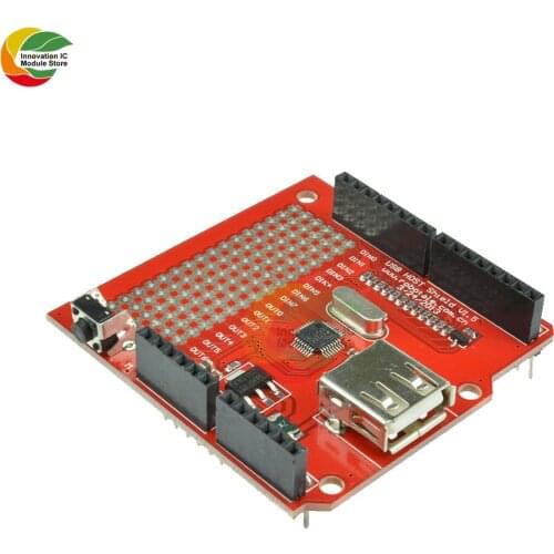 Ziqqucu USB Host PCB Shield Expansion Board for Arduino MEGA red