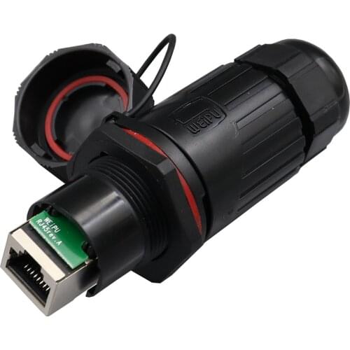 1Set RJ45 Female Socket Waterproof IP67 Panel Mount Cable Connector