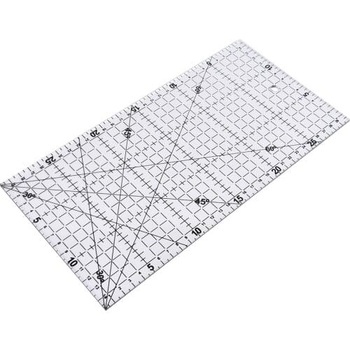 1 PCS Transparent Quilting Sewing Patchwork Foot Aligned Ruler Grid Cutting Tailor Craft Scale Rule Craft Sewing Tools 30*15cm