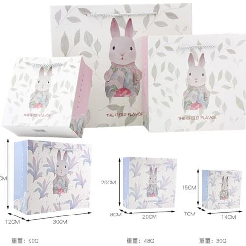 10PCS Easter Rabbit DIY kraft Paper bag with handles Festival gift bag High Quality shopping bags Treat gift Bag wholesale
