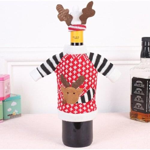 2 Pieces/set Of Christmas Clothes, Wine Bottle Set, Red Wine, Champagne Bottle Bag, Christmas Decoration, Dinner Party
