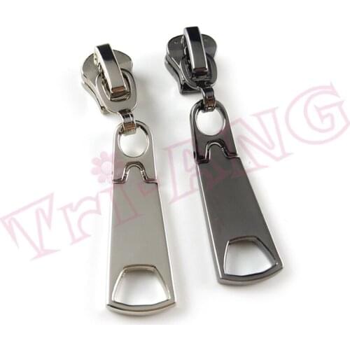 20pcs/lot, Fashion 5# Metal Zipper Sliders Black Silver Color Zipper Pull