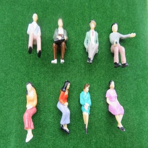 30PCS 1/30 All Seated Model Railway People Scale Sitting Figures Scenery Model Making