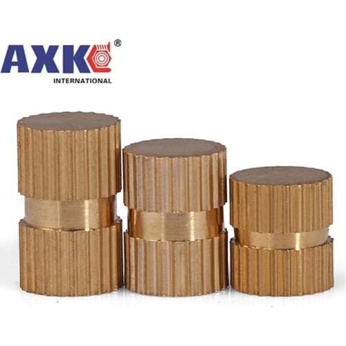 5/25X M3 M4 M5 M6 M8 Type B Solid Brass Copper Injection Molding Knurl Thread Insert Nut Embedded Nutsert Single Pass Blind Hole