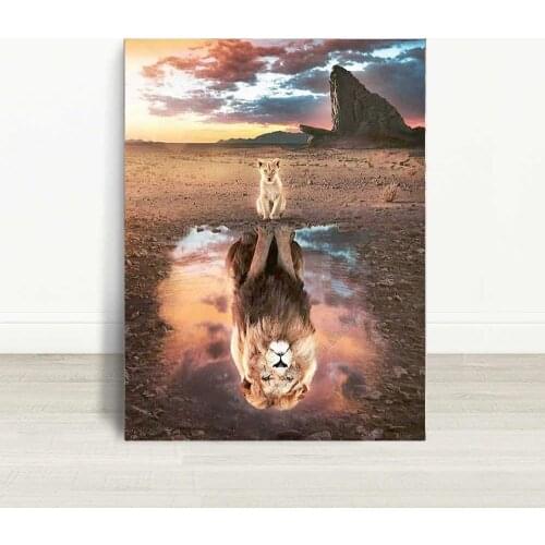 Diamond Embroidery Lion Tiger Diamond Painting Animal Full Drill Square / Round Drill Picture Puzzle 5d for 2021 New Hot Gift