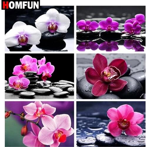 HOMFUN Diamond Painting Full Square/Round Diamond "Flower landscape" Pattern Embroidery Cross Stitch 5D Rhinestone Painting