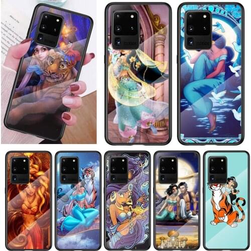 Tempered Glass Cover Princess jasmine For Samsung Note 20 Ultra Note 10 Lite Plus 5G Note 8 Note 9 Phone Case
