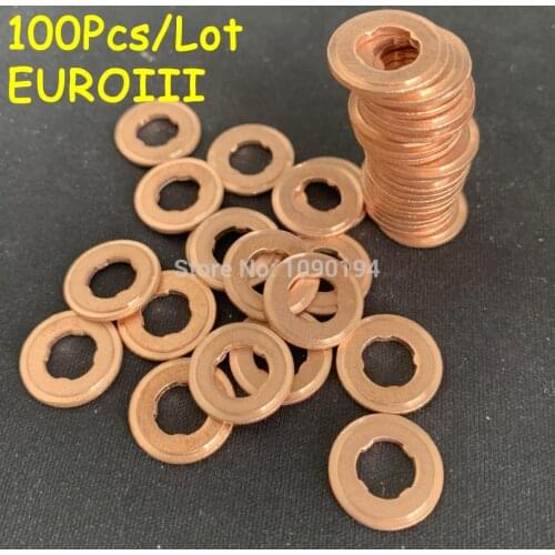 EURO-III tool injector diesel 100pcs diesel for rail 7x15mm common injector parts copper pump gasket sealing, pad repair nozzle