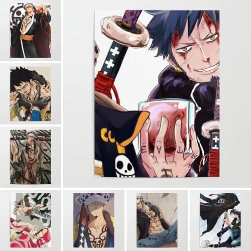 HD Home Decor ONE PIECE Trafalgar Law Prints Painting Japanese Animation Poster Wall Artwork Modular Pictures For Bed Room Frame