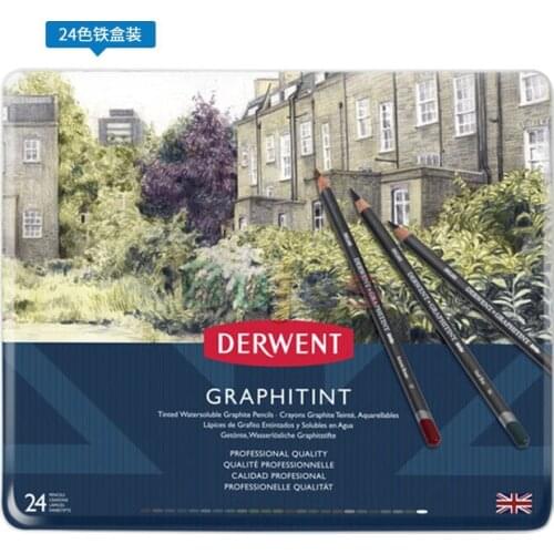 Derwent Graphitint Pencils, Metal Tin, Art Supplies,student,watercolor Pencil,drawing,vibrant Color, Modified or Removed