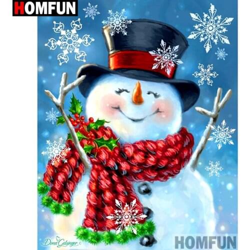 HOMFUN Full Square/Round Drill 5D DIY Diamond Painting "Cartoon snowman" Embroidery Cross Stitch 5D Home Decor Gift A11700