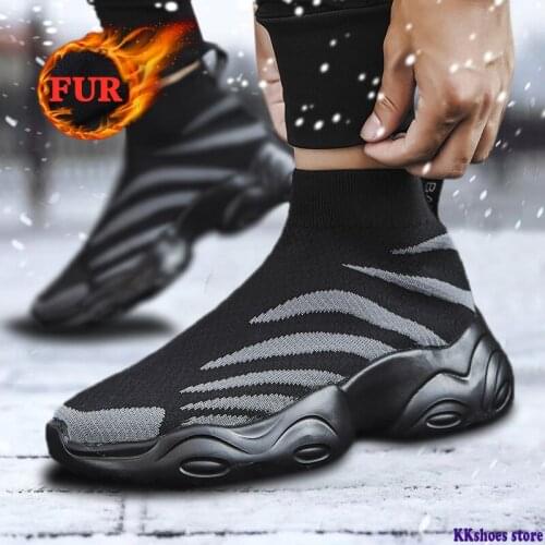 Summer Men Sports Shoes Ladies Fashion Casual Shoes Boots Socks Shoes Running Warm Breathable Couple Shoes Plus Size Plus Cotton