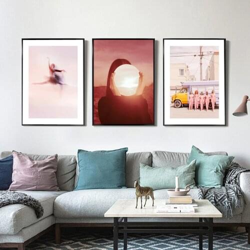 Fashion Neon Face Kiss Canvas Posters Nordic Prints Paintings Pink Street Dog Wall Art Pictures For Modern Living Room Decor