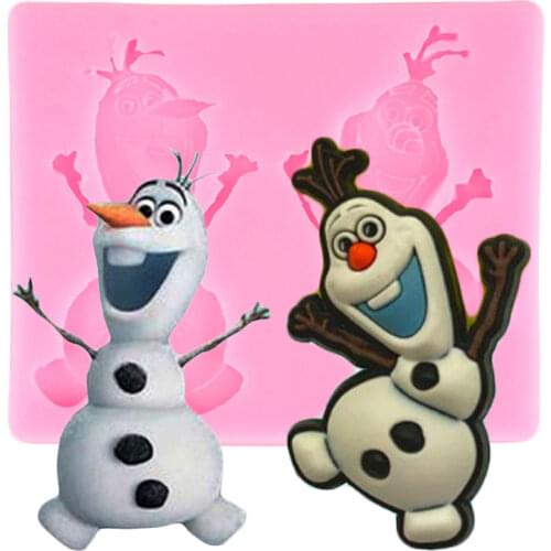 Cartoons Snowman Silicone Mold Christmas Cupcake Topper Sugarcraft Fondant Cake Decorating Tools Candy Chocolate Gumpaste Moulds