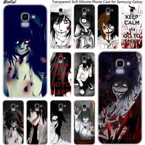 Anime Jeff The Killer Soft Silicone Phone Case For Samsung Galaxy J8 J6 J4 2018 J2 Core J5 J6 J7 Prime J3 2016 2017 EU J4 Plus