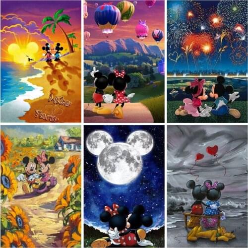 Disney Cartoon Mickey Minnies Wedding DIY 5D Diamond Painting Cross Stitch Embroidery Full Diamond Mosaic Home Decor Gifts