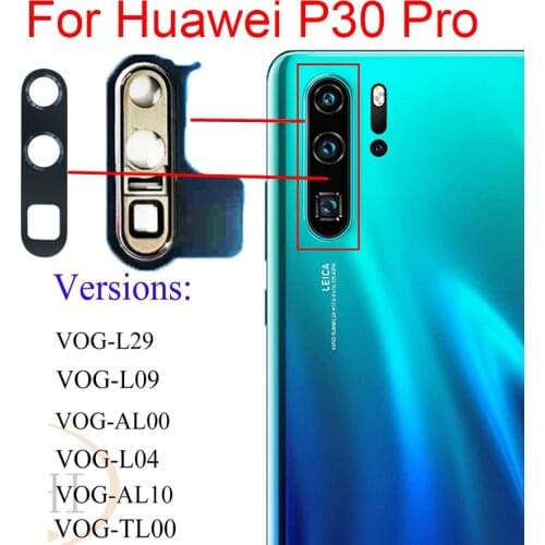 New For Huawei P30 Pro Back Rear Camera Glass Lens With Frame Holder For Huawei P30 Rear Camera With Frame With Lens